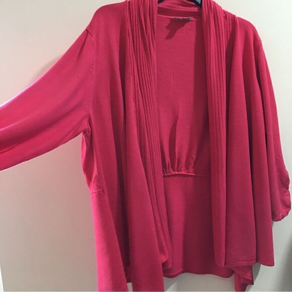PLUS SIZE PINK CASCADE CARDIGAN - Picture 3 of 8